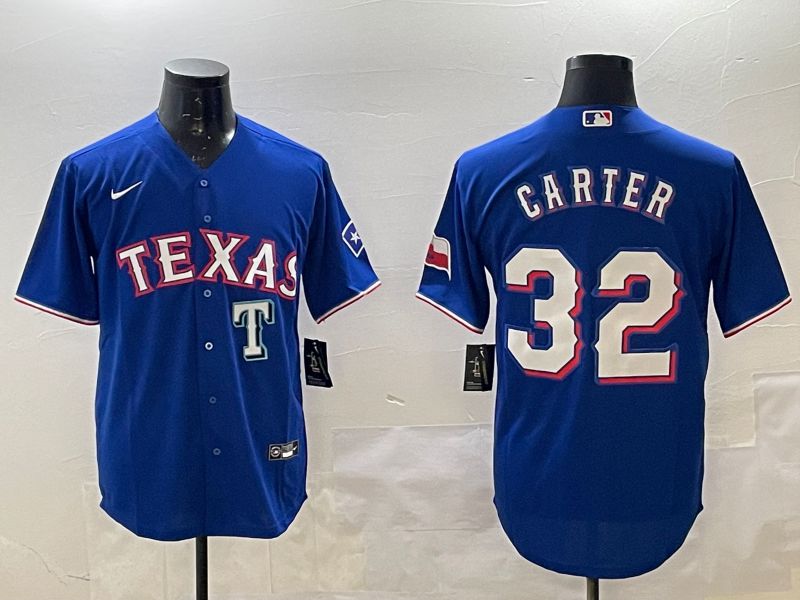 Men Texas Rangers #32 Carter Blue Game 2025 Nike MLB Jersey style 5